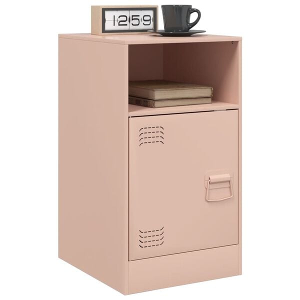 vidaXL Bedside Cabinet Pink Cold-rolled steel Small Bedside Cabinet