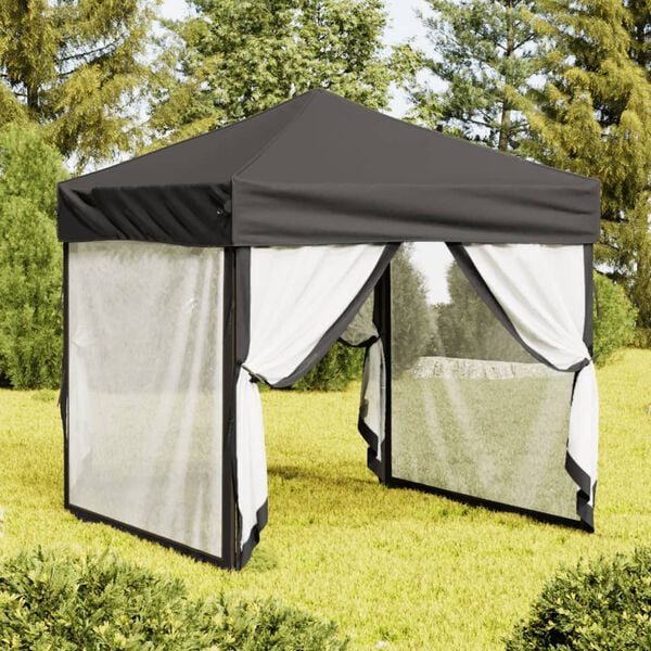 vidaXL Party Tent Anthracite 210D oxford fabric 6.6 x 6.6 ft Foldable