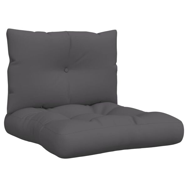 vidaXL Pallet Cushion Set of 2 Anthracite Polyester Medium