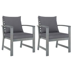 vidaXL Garden Chair Set of 2 Dark grey