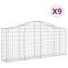 vidaXL Gabion Basket Set of 9 Silver Galvanized iron