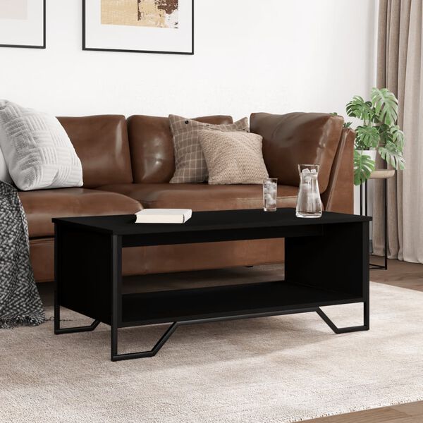 vidaXL Coffee Table Black Engineered wood 39.4 in x 20.1 in x 15.7 in