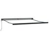 vidaXL Retractable Awning Manual Green and white 137.80" x 98.43