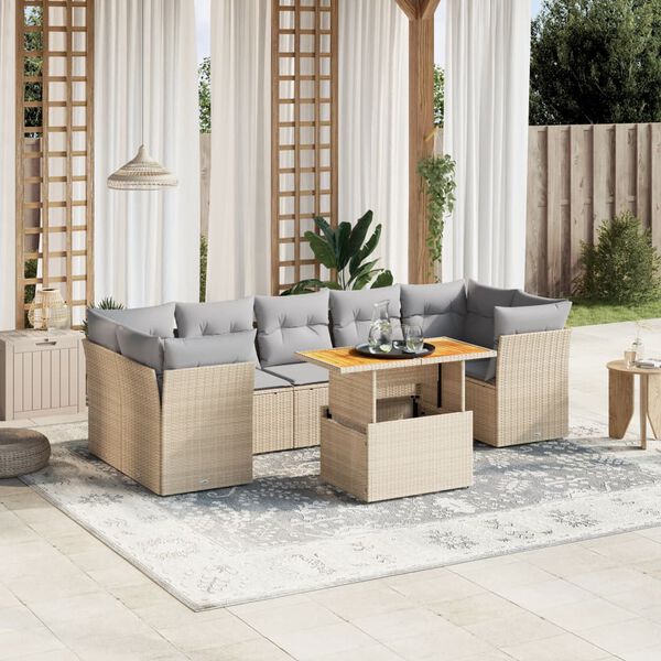 vidaXL Garden Sofa Set Beige