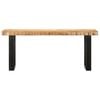 vidaXL Bench Brown and black Solid rough mango wood and steel 43.3 in