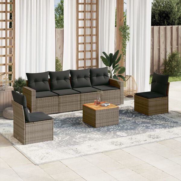 vidaXL Garden Sofa Set Grey, Dark Grey