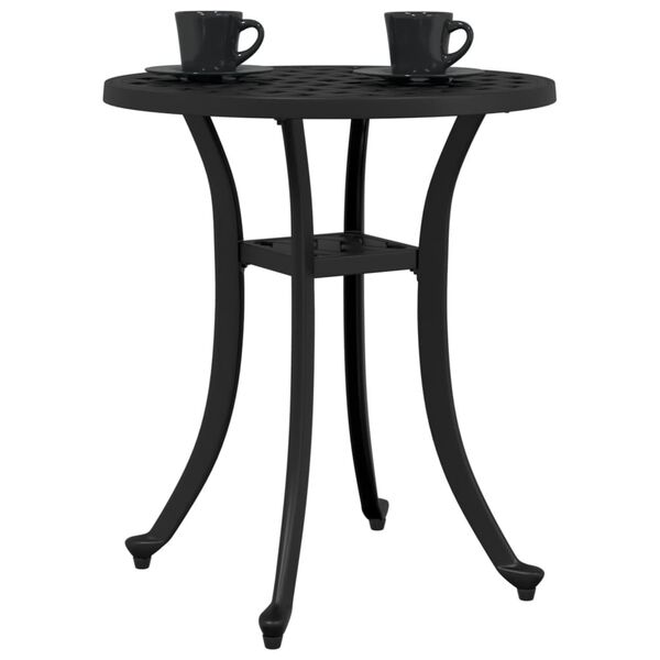 vidaXL Garden Table Black Cast Aluminum Small Durable Garden Table