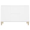 vidaXL Sideboard White Engineered wood, Solid eucalyptus wood Medium