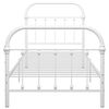 vidaXL Bed Frame White Metal Single Simplistic Bed Frame Rectangular