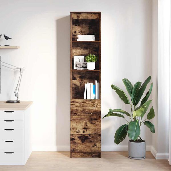 vidaXL Highboard Smoked Oak Engineered Wood Tall Highboard Rectangular