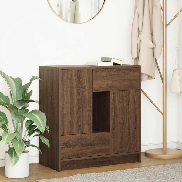 vidaXL Sideboard Brown Oak Engineered Wood Medium Sideboard