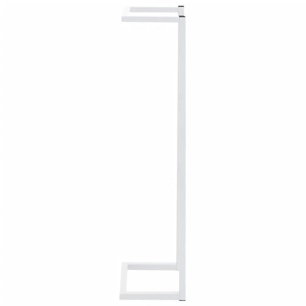 vidaXL Towel Rack White Steel Medium Towel Rack Rectangular Modern