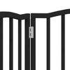 vidaXL Dog Gate Set of 3 Black Poplar Wood Total length 59 in Foldable