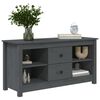 vidaXL TV Cabinet Grey Solid Pine Wood TV Cabinet Rectangular Modern