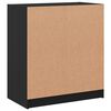 vidaXL Side Cabinet Black Engineered wood, glass 26.8 x 14.6 x 29.7 in