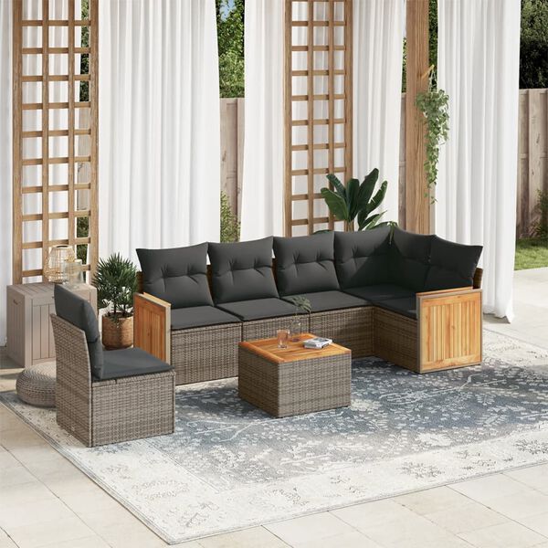 vidaXL Garden Sofa Set Grey