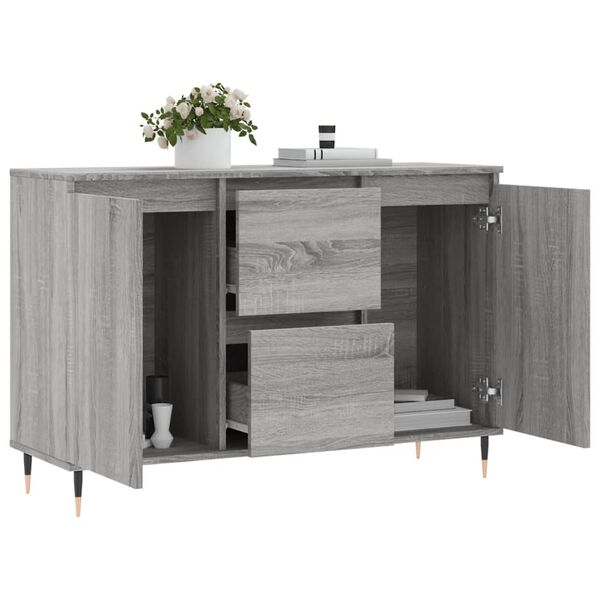 vidaXL Sideboard Gray Sonoma Engineered wood, iron 40.9x13.8x27.6 in