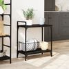 vidaXL Kitchen Trolley Black 23.8"x12.2"x28.5" Engineered Wood