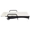 vidaXL Rattan Sun Bed Black, Cream Poly Rattan Adult-sized