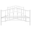 vidaXL Bed Frame White Steel Twin Bed Frame Rectangular Modern