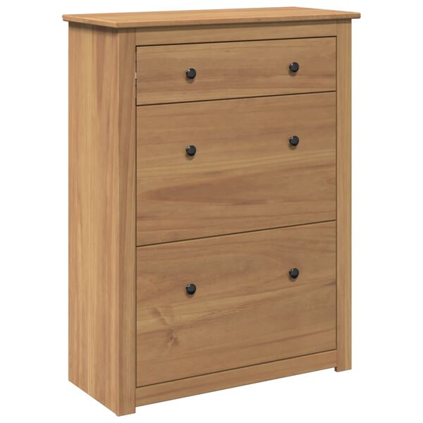 vidaXL Shoe Cabinet Honey Solid pine wood Medium Shoe Cabinet