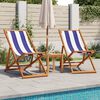 vidaXL Beach Chair Set of 2 Blue and White