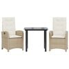 vidaXL Garden Dining Set Beige chairs, Black table, Cream cushions