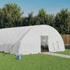 vidaXL Greenhouse White Polyethylene, Galvanized Steel Large Expandable