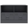 vidaXL TV Cabinet Set of 2 Anthracite Cold-rolled steel