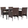 vidaXL Garden Dining Set Brown and Cream