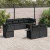 vidaXL Garden Sofa Set Black PE rattan 8 Piece Set Modular