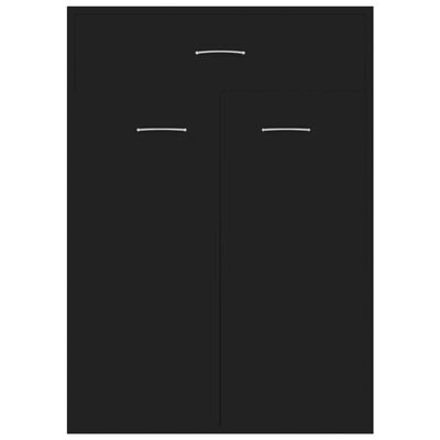 vidaXL Shoe Cabinet Black 23.6"x13.8"x33.1" Engineered Wood