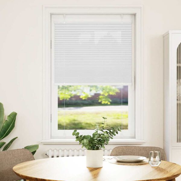 vidaXL Pleated Blind White 100% Polyester 29.5 x 39.4 in
