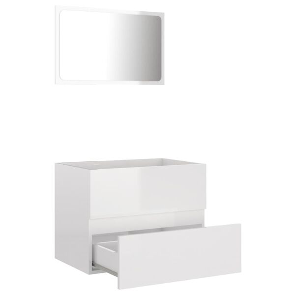 vidaXL Bathroom Furniture Set High gloss white Engineered wood, acrylic