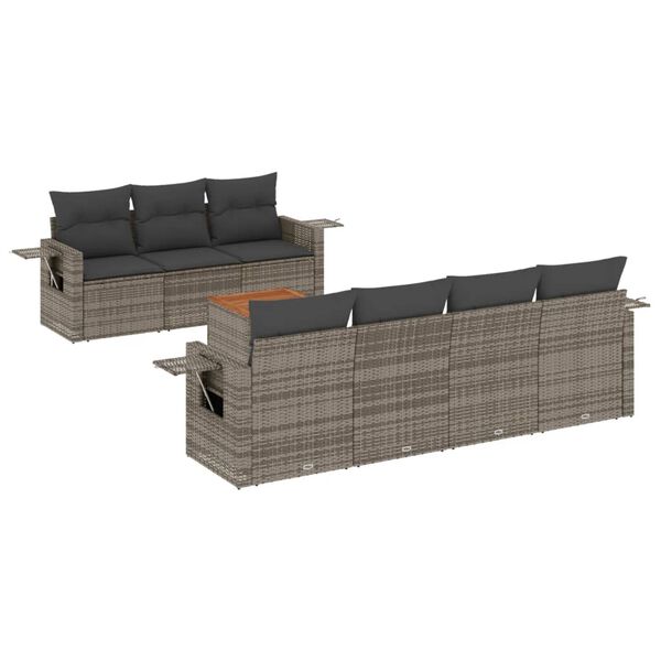 vidaXL Garden Sofa Set Grey