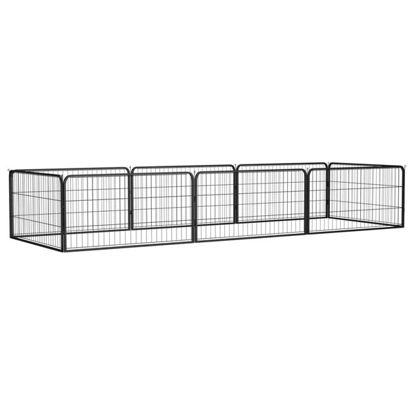 vidaXL Dog Playpen Black Powder-coated steel 39.4x19.7 in Panels