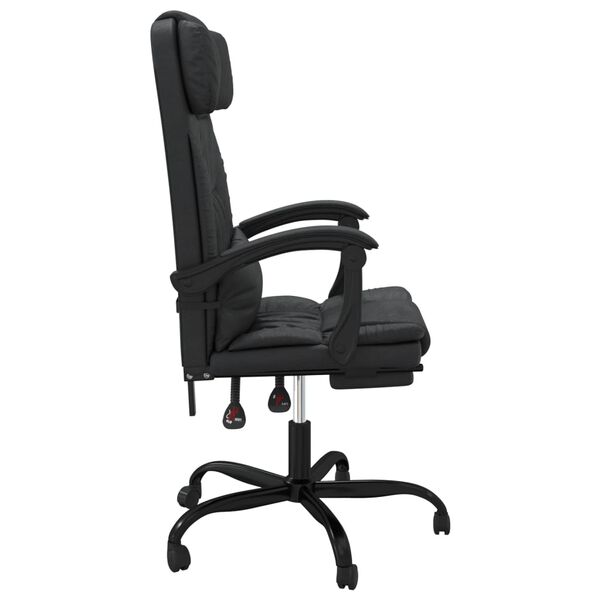vidaXL Reclining Office Chair Black Faux leather, metal, plywood