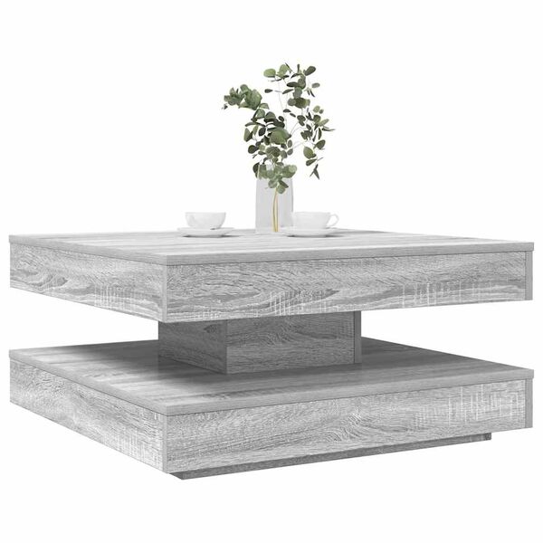 vidaXL Coffee Table Grey sonoma Engineered wood 27.6 x 27.6 x 13.6 in