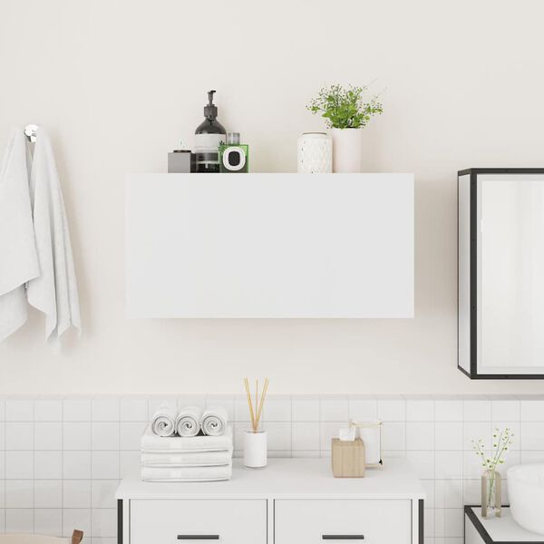 vidaXL Bathroom Wall Cabinet White Engineered Wood Medium Minimalistic