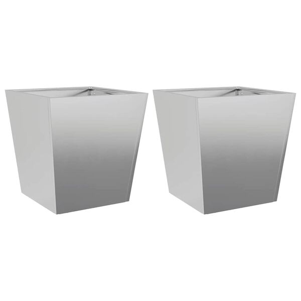 vidaXL Garden Planter Set of 2 Galvanized Galvanized Steel Large