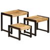 vidaXL Side Table Set of 3 Brown and Black