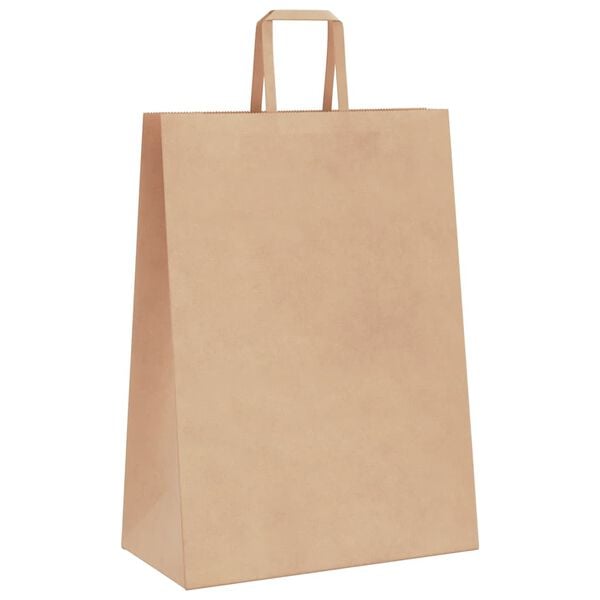 vidaXL Paper Bags 250 pcs with Handles Brown 32x17x44 cm
