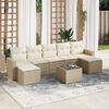 vidaXL 8 Piece Patio Sofa Set with Cushions Beige Poly Rattan