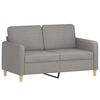 vidaXL 2-Seater Sofa with Pillows&Cushions Light Gray 47.2" Fabric