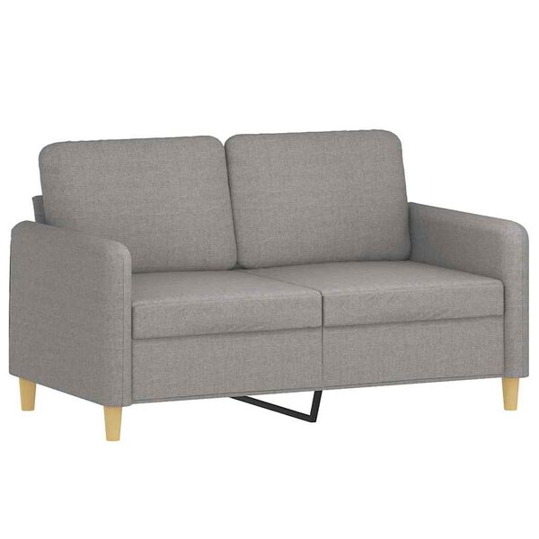 vidaXL 2-Seater Sofa with Pillows&Cushions Light Gray 47.2" Fabric