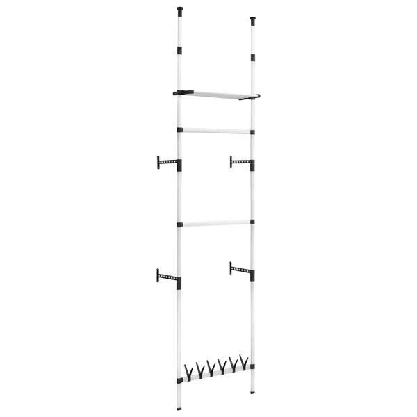 vidaXL Telescopic Wardrobe System Silver and black Aluminum, plastic