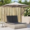 vidaXL Double Sun Lounger Light grey PE rattan, Powder-coated steel Double