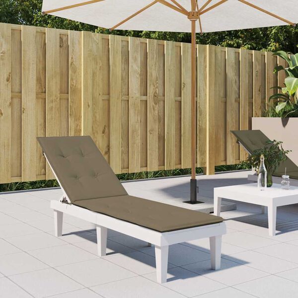 vidaXL Deck Chair Cushion Melange taupe 100% polyester Large