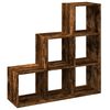 vidaXL Room Divider Bookcase Smoked oak Engineered wood 3-Tier