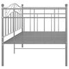 vidaXL Sofa Bed Frame Grey Powder-coated metal Single